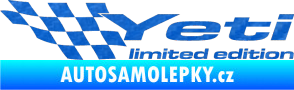 Samolepka Yeti limited edition levá 3D karbon modrý