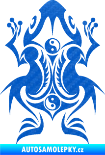 Samolepka Žába 001 3D karbon modrý
