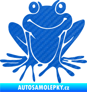 Samolepka Žába 008 pravá 3D karbon modrý