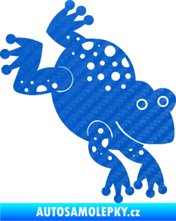 Samolepka Žába 009 pravá 3D karbon modrý