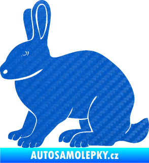 Samolepka Zajíc 001 levá 3D karbon modrý