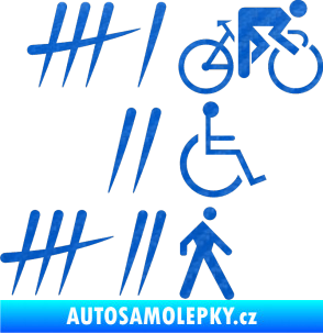 Samolepka Zářezy 001 pravá 3D karbon modrý