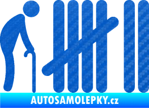 Samolepka Zářezy 005  3D karbon modrý