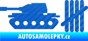 Samolepka Zářezy 008 tank 3D karbon modrý