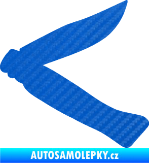 Samolepka Zavírací nůž 001 pravá 3D karbon modrý