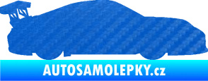 Samolepka Závodní auto 001 pravá 3D karbon modrý