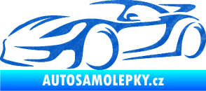 Samolepka Závodní auto 002 levá 3D karbon modrý