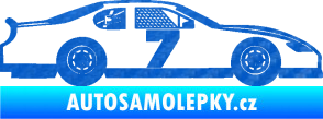 Samolepka Závodní auto 008 3D karbon modrý