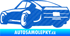 Samolepka Závodní auto 009 levá 3D karbon modrý