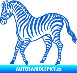 Samolepka Zebra 002 levá 3D karbon modrý