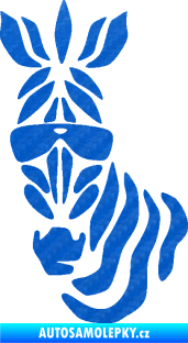 Samolepka Zebra 003 levá cool s brýlemi 3D karbon modrý