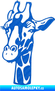 Samolepka Žirafa 001 levá 3D karbon modrý
