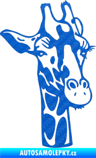 Samolepka Žirafa 001 pravá 3D karbon modrý