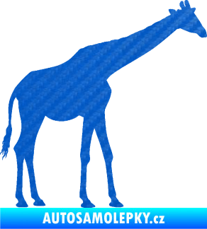 Samolepka Žirafa 002 pravá 3D karbon modrý
