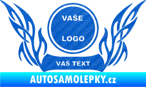 Samolepka Znak Tetování 002 3D karbon modrý