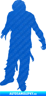 Samolepka Zombie 001 levá 3D karbon modrý