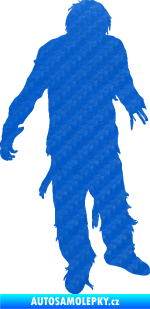 Samolepka Zombie 001 pravá 3D karbon modrý
