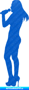 Samolepka Zpěvačka 002 levá 3D karbon modrý