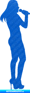 Samolepka Zpěvačka 002 pravá 3D karbon modrý
