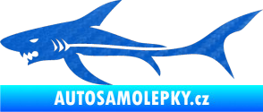 Samolepka Žralok 006 levá 3D karbon modrý
