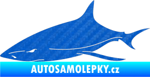 Samolepka Žralok 008 levá 3D karbon modrý