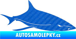 Samolepka Žralok 008 pravá 3D karbon modrý