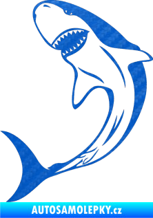 Samolepka Žralok 010 levá 3D karbon modrý