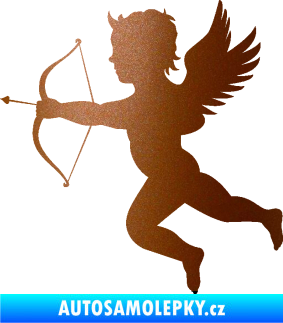 Samolepka Amor 001 levá cupid andílek měděná metalíza
