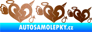 Samolepka Angel devil family 002 rodinka v autě měděná metalíza