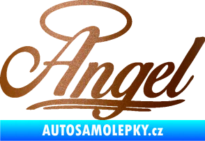 Samolepka Angel nápis měděná metalíza