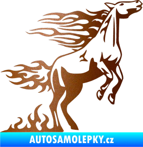 Samolepka Animal flames 001 pravá kůň měděná metalíza