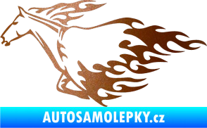 Samolepka Animal flames 003 levá kůň měděná metalíza