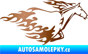Samolepka Animal flames 003 pravá kůň měděná metalíza