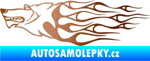Samolepka Animal flames 017 levá vlk měděná metalíza
