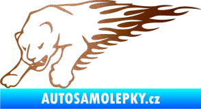 Samolepka Animal flames 020 levá puma měděná metalíza