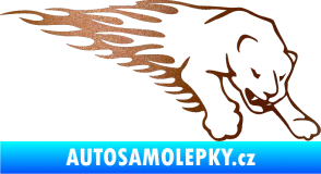 Samolepka Animal flames 020 pravá puma měděná metalíza
