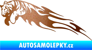 Samolepka Animal flames 022 levá tygr měděná metalíza