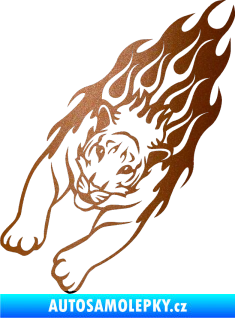 Samolepka Animal flames 024 levá tygr měděná metalíza