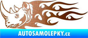 Samolepka Animal flames 025 levá nosorožec měděná metalíza