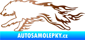 Samolepka Animal flames 032 levá vlk měděná metalíza