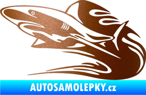 Samolepka Animal flames 037 levá žralok měděná metalíza