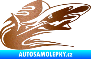 Samolepka Animal flames 037 pravá žralok měděná metalíza