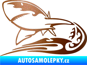 Samolepka Animal flames 041 levá žralok měděná metalíza