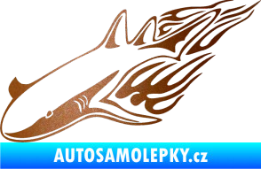 Samolepka Animal flames 048 levá žralok měděná metalíza