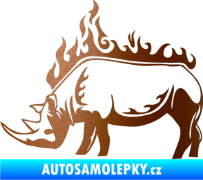 Samolepka Animal flames 049 levá nosorožec měděná metalíza