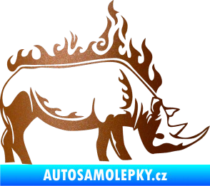 Samolepka Animal flames 049 pravá nosorožec měděná metalíza