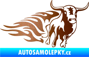 Samolepka Animal flames 057 pravá býk měděná metalíza