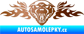 Samolepka Animal flames 058 levá vlk měděná metalíza