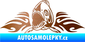 Samolepka Animal flames 063 levá  piraňa měděná metalíza