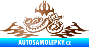 Samolepka Animal flames 070 pravá zmije měděná metalíza